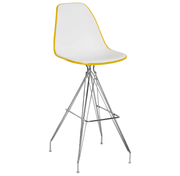 Стул барный Tilia Eos-X ножки металлические хромированные желтый - белая слоновая кость