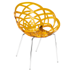 Крісло Papatya Flora-ML прозоро-жовте сидіння, ніжки хром