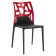 Стілець Papatya Ego-Rock чорне сидіння, верх червоний