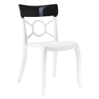Стілець Papatya Opera-S сидіння біле, верх чорний