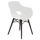 Крісло Papatya Opal-Wox білий, рама лакований бук венге