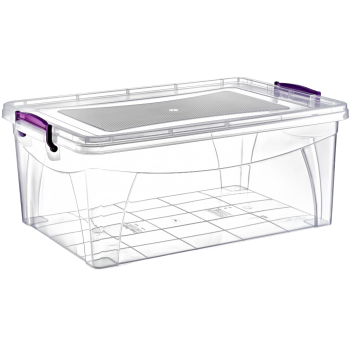 Контейнер на засувках низький 10 л прозорий