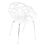 Кресло Papatya Flora-ML белое сиденье, ножки хром