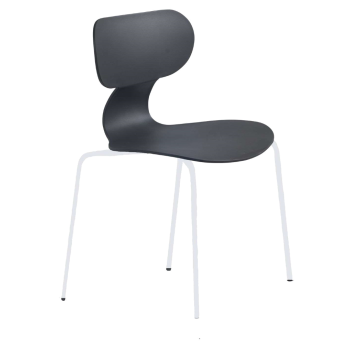 Стул Papatya Yugo-S антрацит, ножки катафорез белый