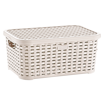 Кошик під ротанг з кришкою 5 л бежевий