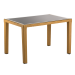 Стіл Tilia Antares 80x120 см стільниця зі скла, ніжки пластикові кавовий Стіл Tilia Antares 80x120 см стільниця зі скла, ніжки пластикові кавовий