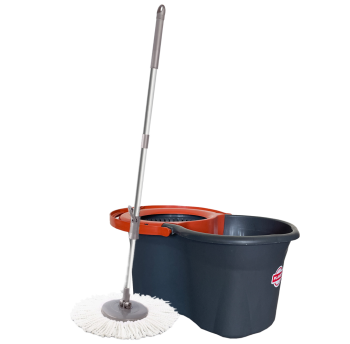 Набор для уборки Planet Spin Mop Mini Eco 14 л антрацитовый-оранжевый