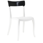 Стул Papatya Hera-S белое сиденье, верх черный