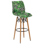 Стілець барний Tilia Laser-V ніжки букові, сидіння з тканиною VOKATO