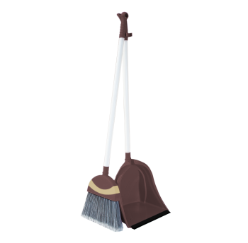 Метла с совком Irak Plastik Polo коричневая