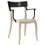 Крісло Papatya Hera-K пісочно-бежеве сидіння, верх чорний