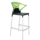 Барне крісло Papatya Ego-K чорне сидіння, верх прозоро-зелений Барне крісло Papatya Ego-K чорне сидіння, верх прозоро-зелений