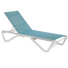 Шезлонг Papatya Wave білий 01, сітка бірюзова 5347
