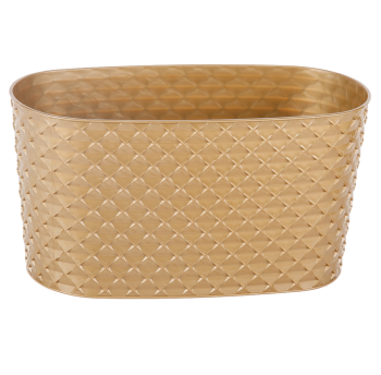 Горшок для цветов балконный с дренажем Kapadokya 4,7 л золотой