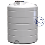 Емкость 3000 л две горловины вертикальная белая