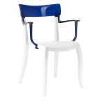 Крісло Papatya Hera-K біле сидіння, верх прозоро-синій