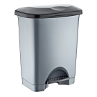Ведро для мусора с педалью Irak Plastik Stella 45л серый металлик