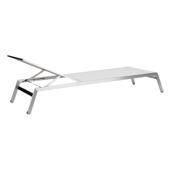 Шезлонг Papatya Zen біла тканина (сталь)