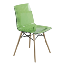Стілець Papatya X-Treme S Wox прозоро-зелений, ніжки бук натуральний лак