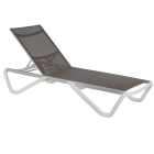 Шезлонг Papatya Wave білий 01, сітка сіро-коричнева 50070