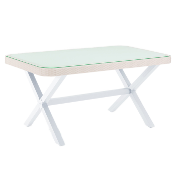 Стіл Tilia Osaka-X 150 x 90 см стільниця зі скла кремовий